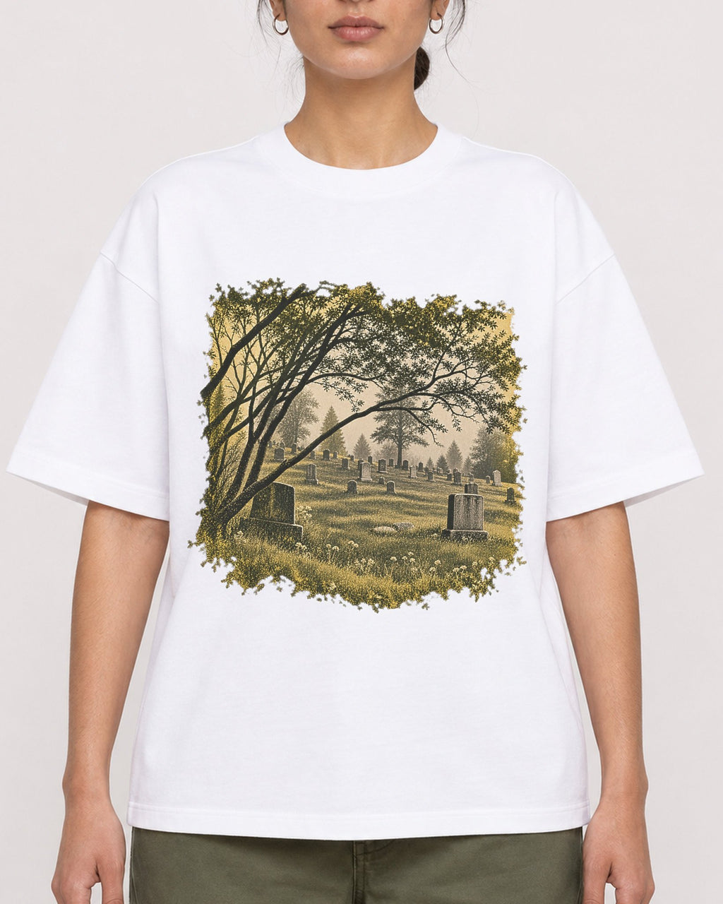Mockup Boxy Heavyweight Tee White female close-up 17
