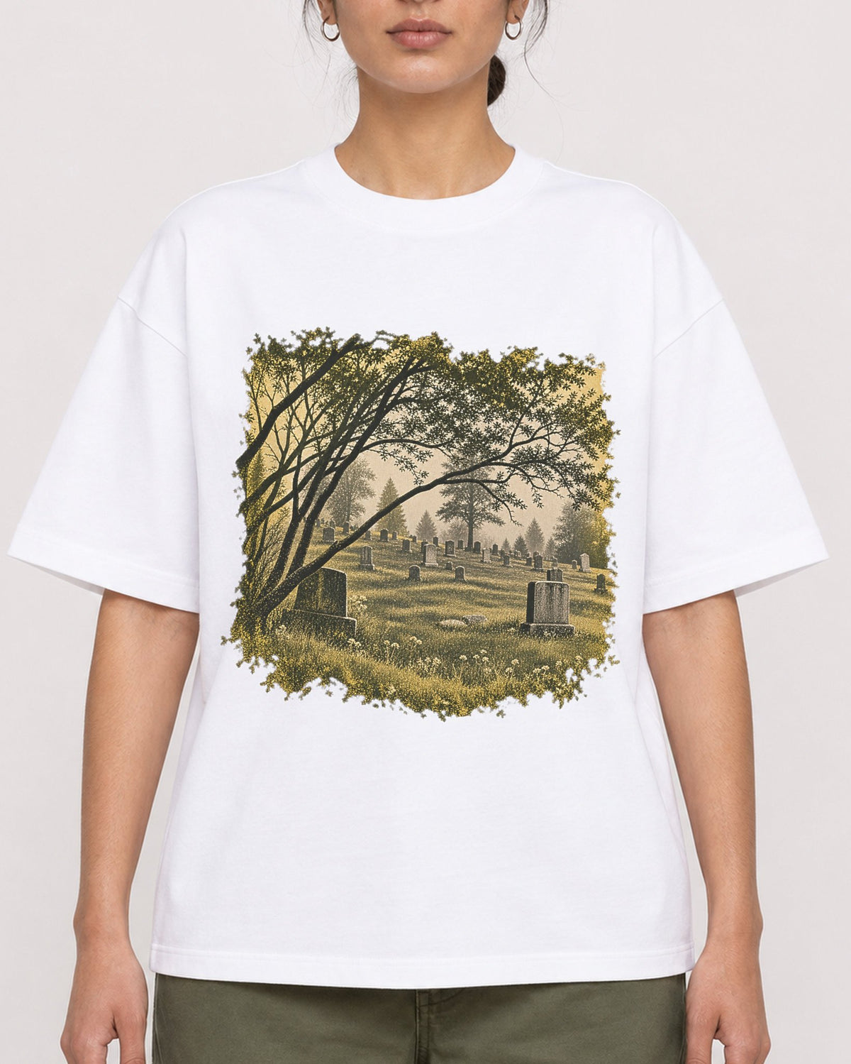 Mockup Boxy Heavyweight Tee White female close-up 17