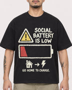 Mockup Boxy Heavyweight Tee Black male close-up 12