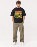 Mockup Boxy Heavyweight Tee Black male full-body 08
