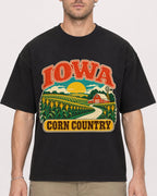 Mockup Boxy Heavyweight Tee Black male close-up 08