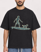 Mockup Boxy Heavyweight Tee Black male close-up 07