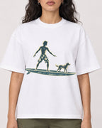 Mockup Boxy Heavyweight Tee White female close-up 07