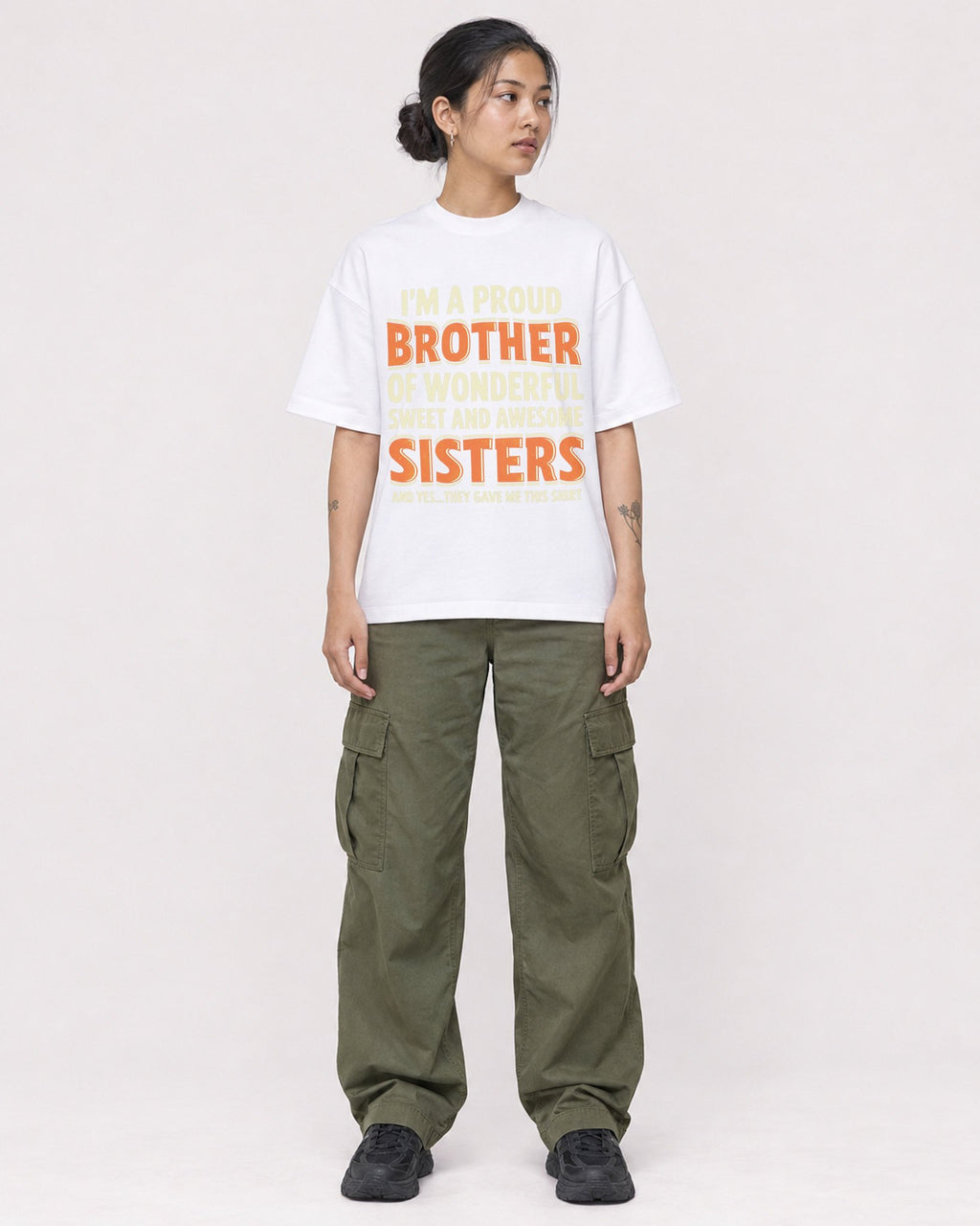 Mockup Boxy Heavyweight Tee White female full-body 12