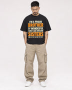 Mockup Boxy Heavyweight Tee Black male full-body 12