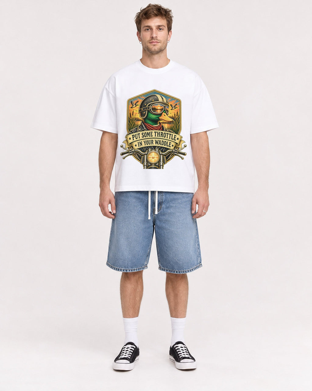 Mockup Boxy Heavyweight Tee White male full-body 08
