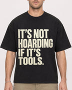 Mockup Boxy Heavyweight Tee Black male close-up 08