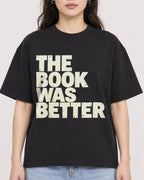 Mockup Boxy Heavyweight Tee Black female close-up 03