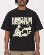 Mockup Boxy Heavyweight Tee Black male close-up 04