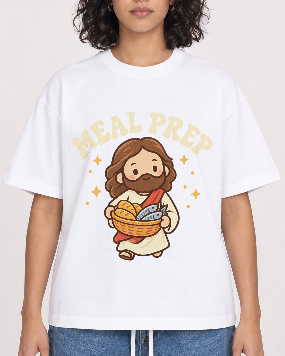 Mockup Boxy Heavyweight Tee White female close-up 26
