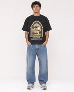 Mockup Boxy Heavyweight Tee Black male full-body 06