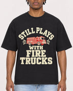 Mockup Boxy Heavyweight Tee Black male close-up 05