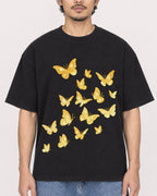 Mockup Boxy Heavyweight Tee Black male close-up 02
