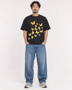 Mockup Boxy Heavyweight Tee Black male full-body 02