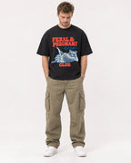 Mockup Boxy Heavyweight Tee Black male full-body 08