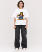 Mockup Boxy Heavyweight Tee White female full-body 18