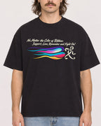 Mockup Boxy Heavyweight Tee Black male close-up 49
