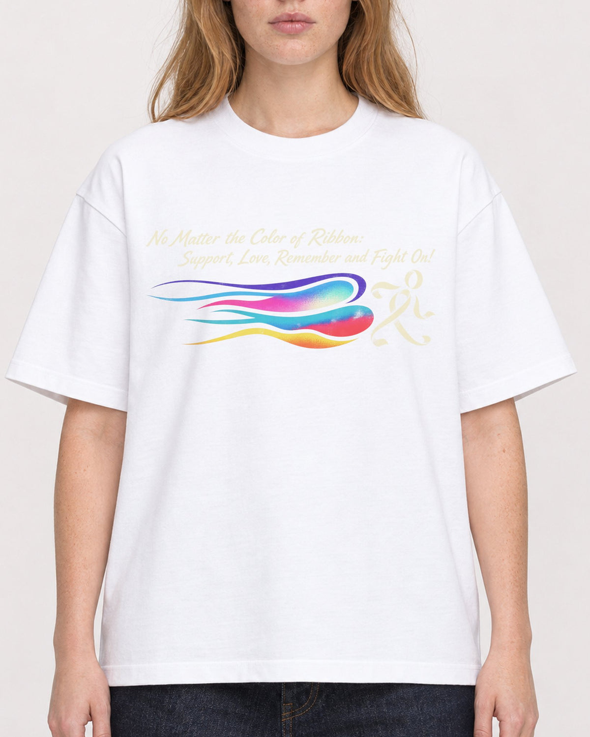 Mockup Boxy Heavyweight Tee White female close-up 49