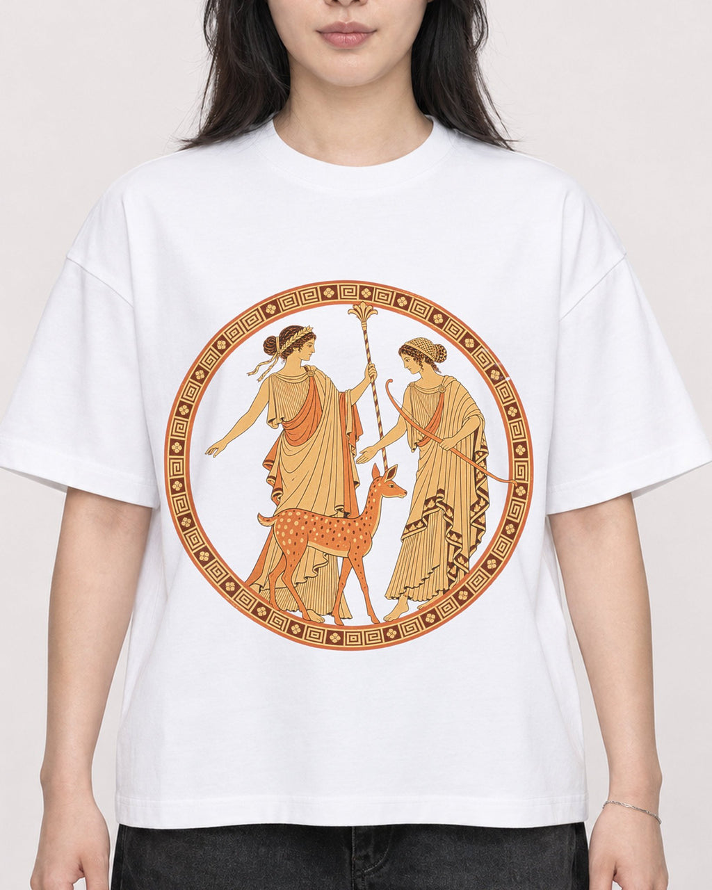 Mockup Boxy Heavyweight Tee White female close-up 13