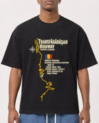 Mockup Boxy Heavyweight Tee Black male close-up 15