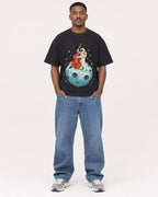 Mockup Boxy Heavyweight Tee Black male full-body 14