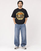 Mockup Boxy Heavyweight Tee Black male full-body 22