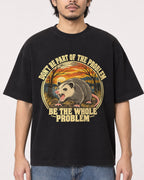 Mockup Boxy Heavyweight Tee Black male close-up 22