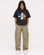 Mockup Boxy Heavyweight Tee Black female full-body 06