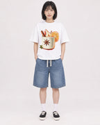 Mockup Boxy Heavyweight Tee White female full-body 11