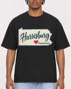 Mockup Boxy Heavyweight Tee Black male close-up 05