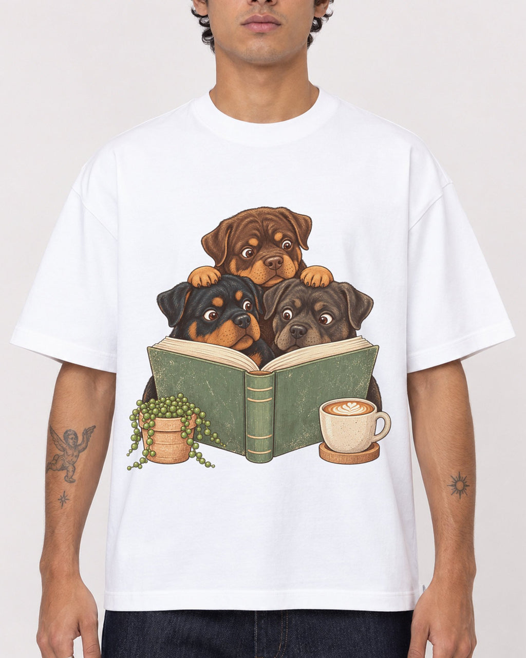 Mockup Boxy Heavyweight Tee White male close-up 06
