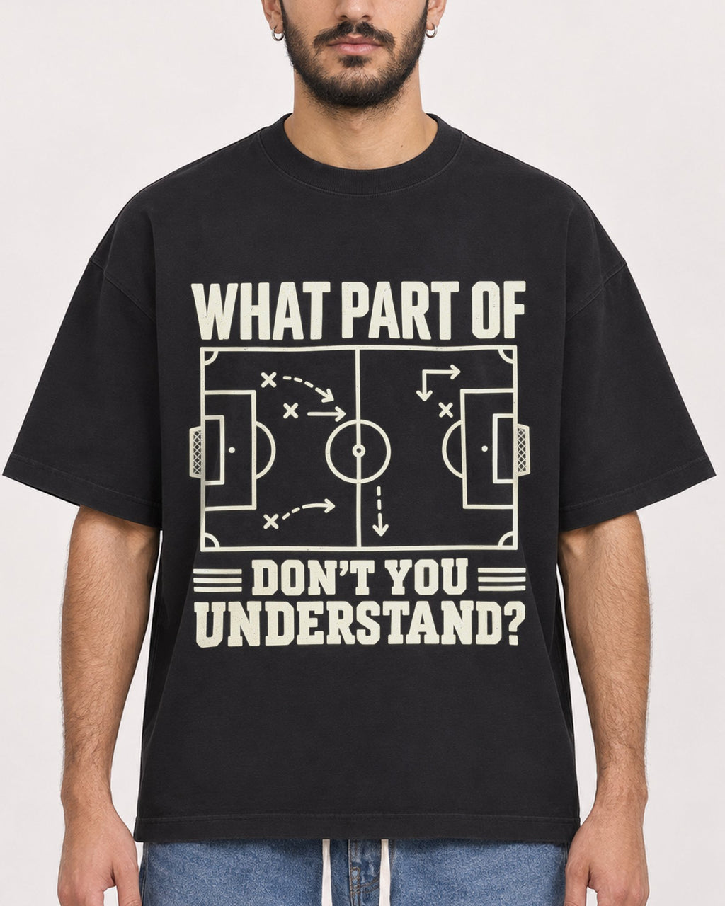 Mockup Boxy Heavyweight Tee Black male close-up 07