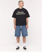 Mockup Boxy Heavyweight Tee Black male full-body 39