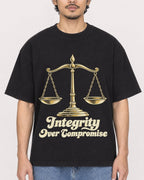 Mockup Boxy Heavyweight Tee Black male close-up 02