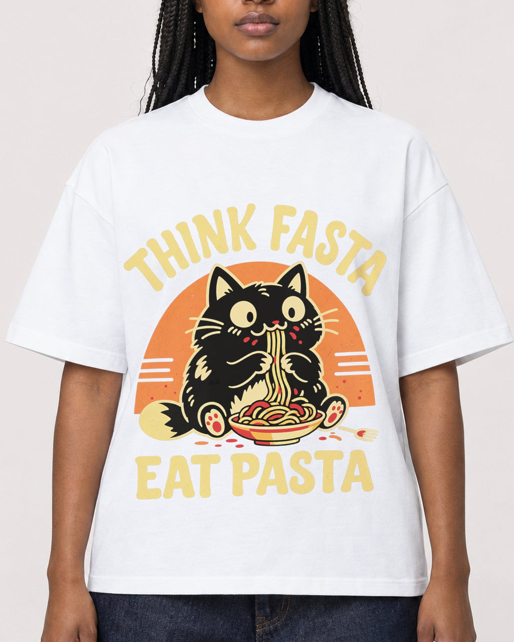 Mockup Boxy Heavyweight Tee White female close-up 04