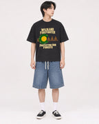 Mockup Boxy Heavyweight Tee Black male full-body 11