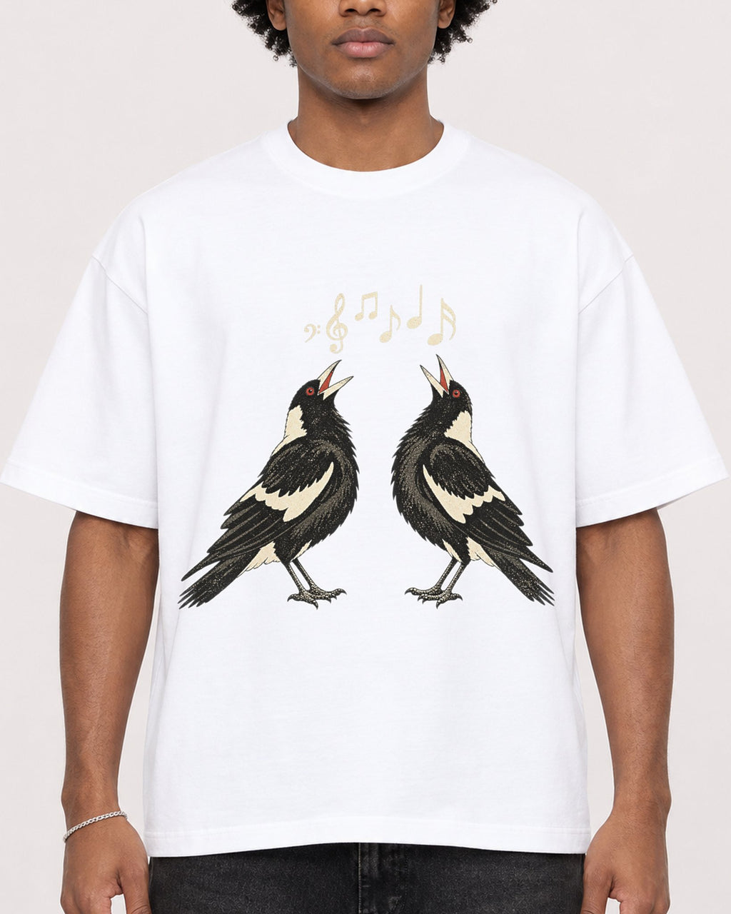 Mockup Boxy Heavyweight Tee White male close-up 45