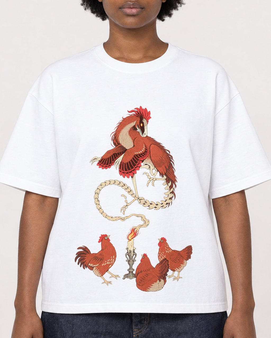 Mockup Boxy Heavyweight Tee White female close-up 14
