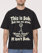Mockup Boxy Heavyweight Tee Black male close-up 18