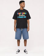 Mockup Boxy Heavyweight Tee Black male full-body 15