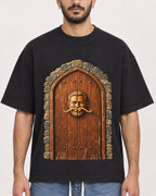 Mockup Boxy Heavyweight Tee Black male close-up 07