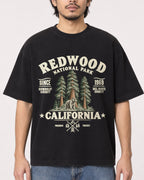 Mockup Boxy Heavyweight Tee Black male close-up 22