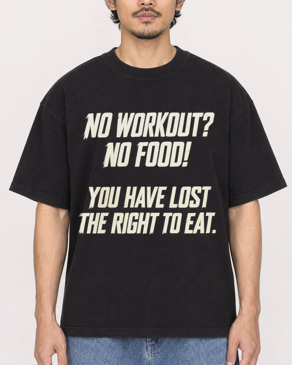 Mockup Boxy Heavyweight Tee Black male close-up 02