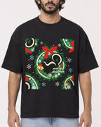 Mockup Boxy Heavyweight Tee Black male close-up 17