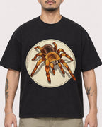Mockup Boxy Heavyweight Tee Black male close-up 12