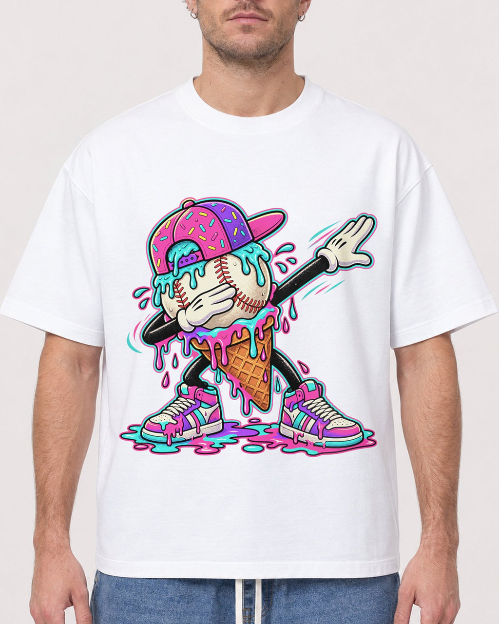 Mockup Boxy Heavyweight Tee White male close-up 08