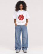 Mockup Boxy Heavyweight Tee White female full-body 05