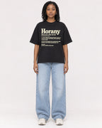 Mockup Boxy Heavyweight Tee Black female full-body 15