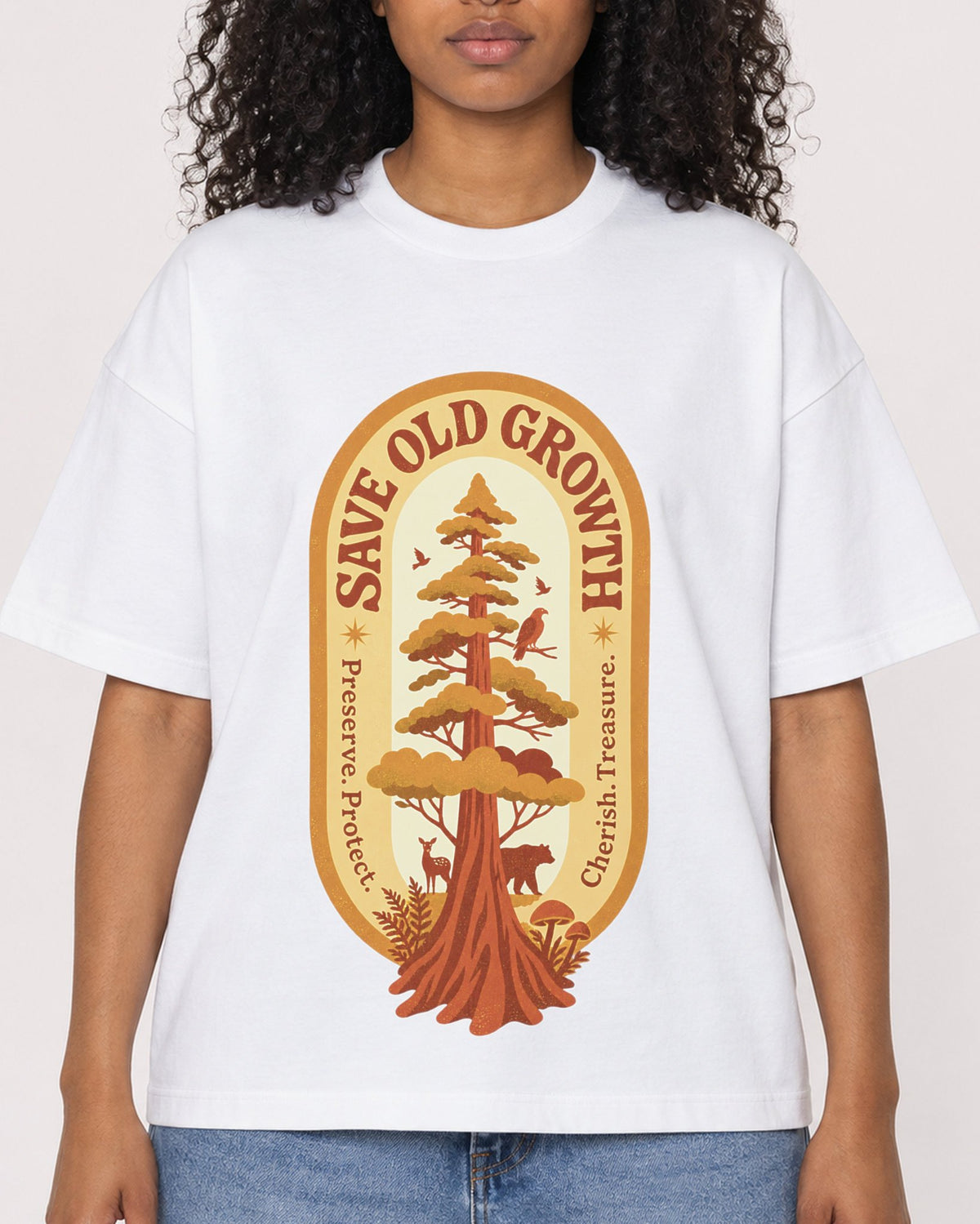 Mockup Boxy Heavyweight Tee White female close-up 05
