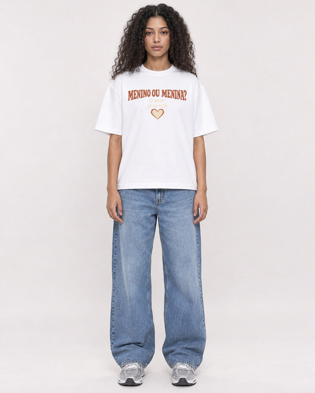 Mockup Boxy Heavyweight Tee White female full-body 10